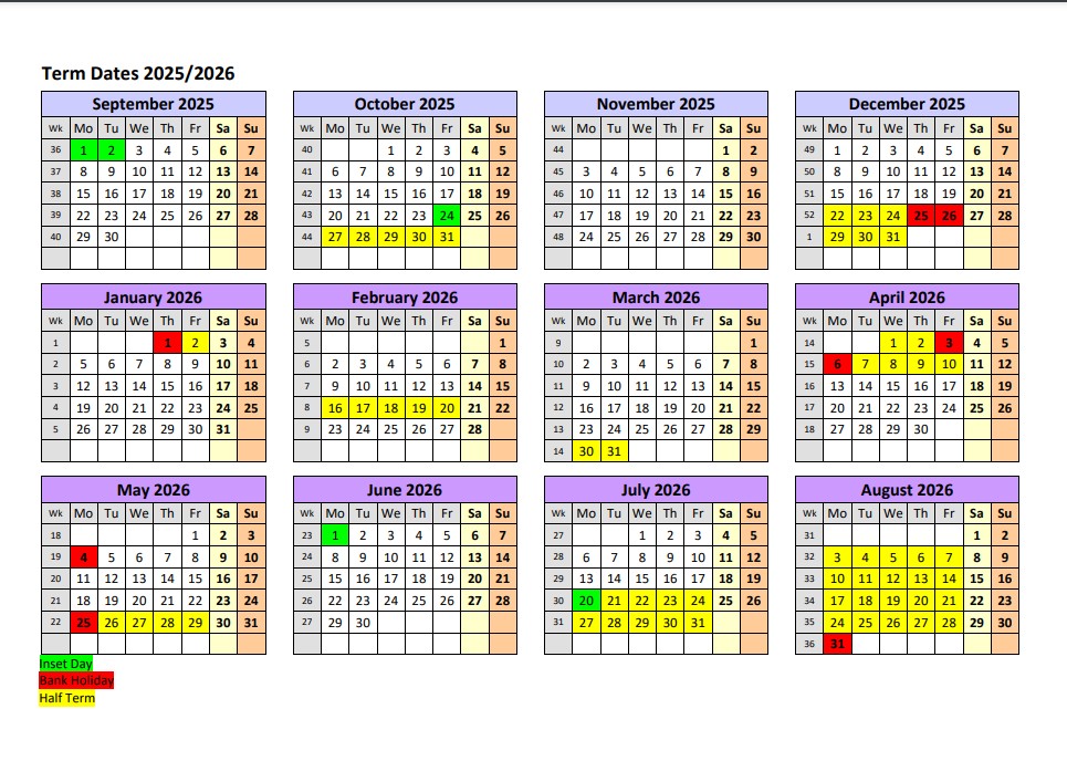 Term dates 2025 2026